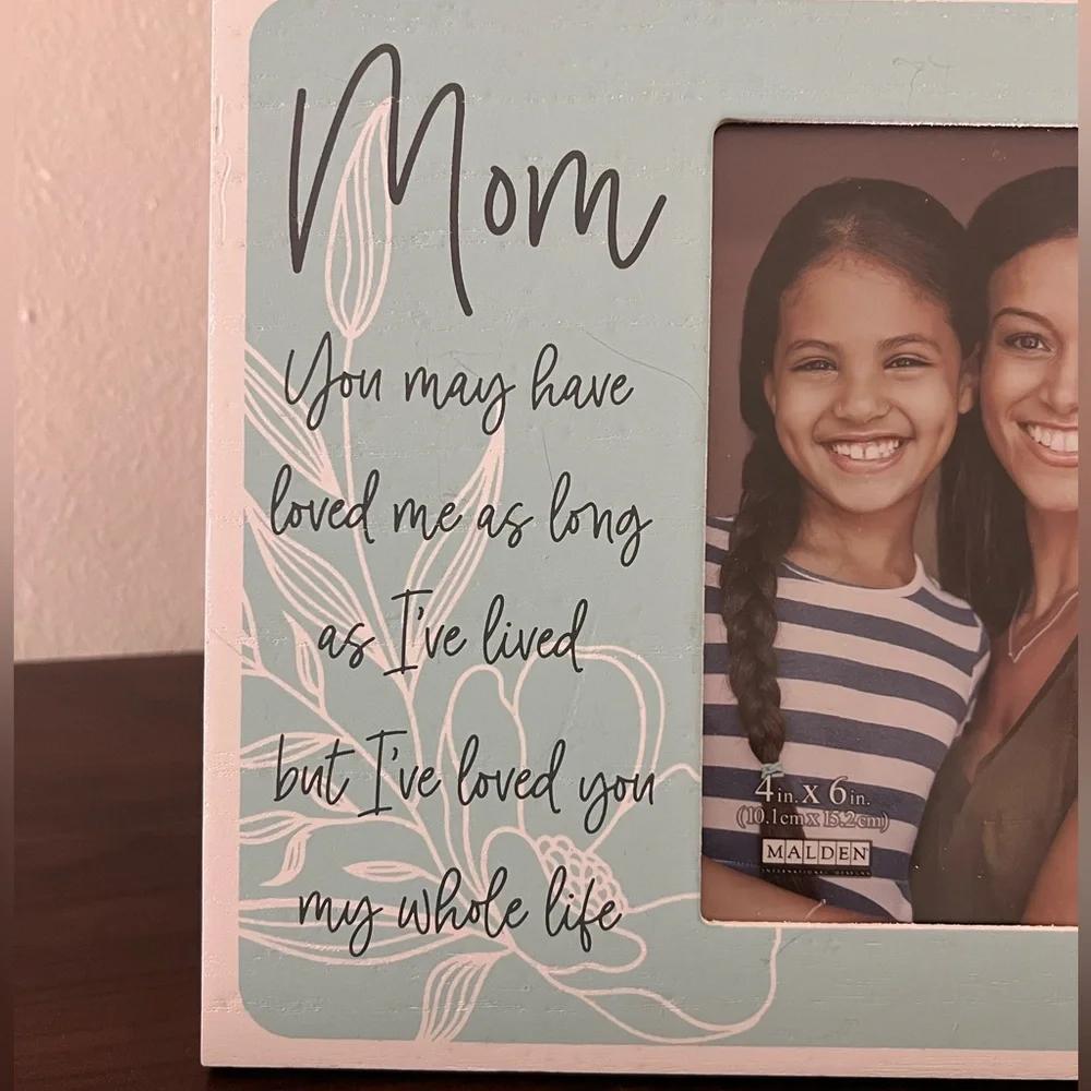 Mom & Me Picture Frame In Pastel Blue & White